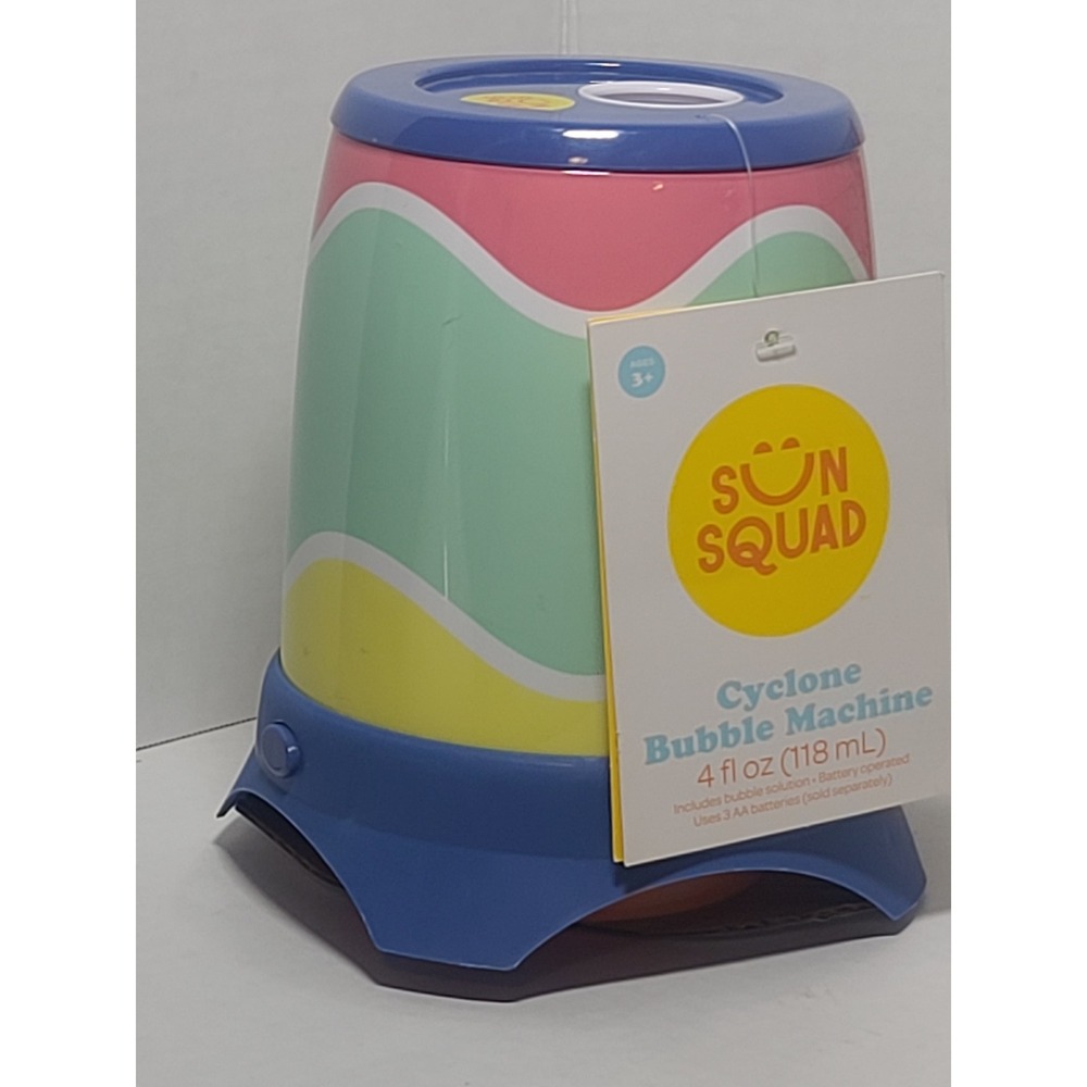 Sun Squad Cyclone Bubble Machine Multi Color Battery Operated New With Tags